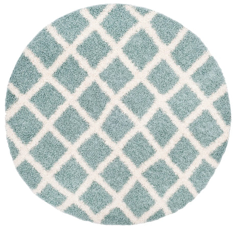 Safavieh Sgd-Dallas Shag 6'-0" x 6'-0" Rug in Seafoam / Ivory