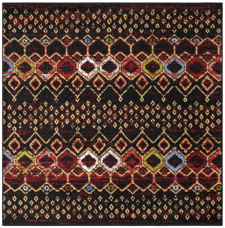 Safavieh Amsterdam 5'-1" x 5'-1" Rug in Black / Multi