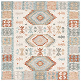 Safavieh Micro-Loop 6'-0" x 6'-0" Rug in Ivory / Blue