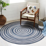 Safavieh Braided 5'-0" x 5'-0" Rug in Grey / Ivory