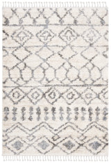Safavieh Berber Fringe Shag 4'-0" x 6'-0" Rug in Cream / Grey