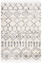 Safavieh Berber Fringe Shag 4'-0" x 6'-0" Rug in Cream / Grey