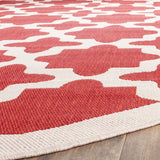 Safavieh Courtyard 7'-10" x 7'-10" Rug in Red / Bone