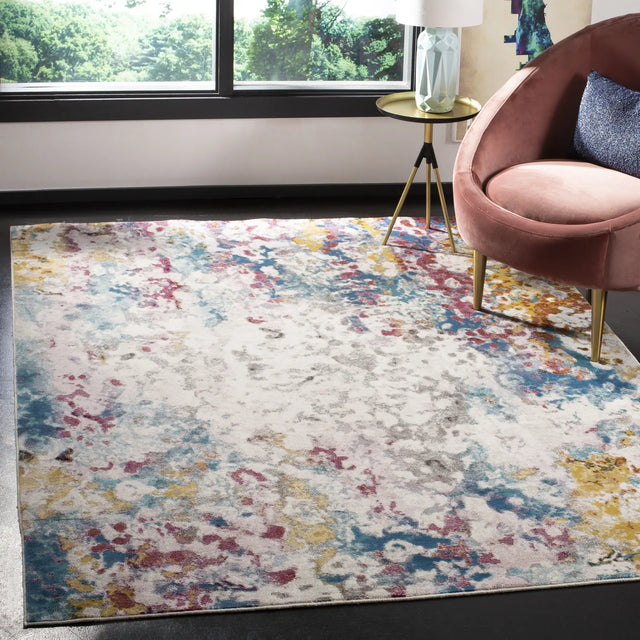 Safavieh Aria 4'-0" x 6'-0" Rug in Cream / Dark Teal