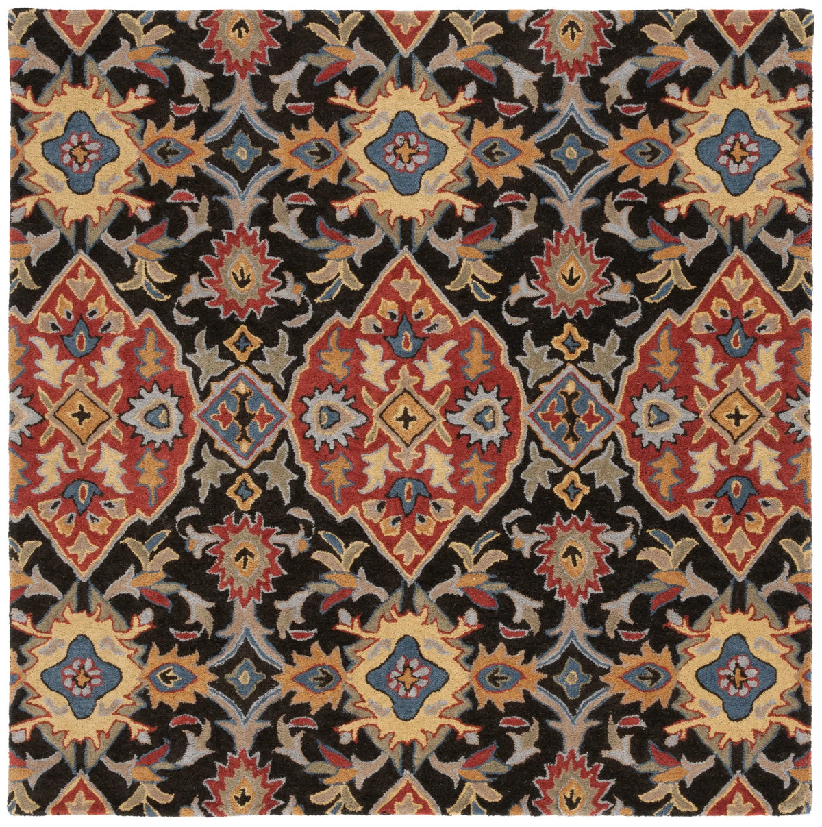 Safavieh Heritage 6'-0" x 6'-0" Rug in Charcoal / Red