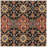 Safavieh Heritage 6'-0" x 6'-0" Rug in Charcoal / Red