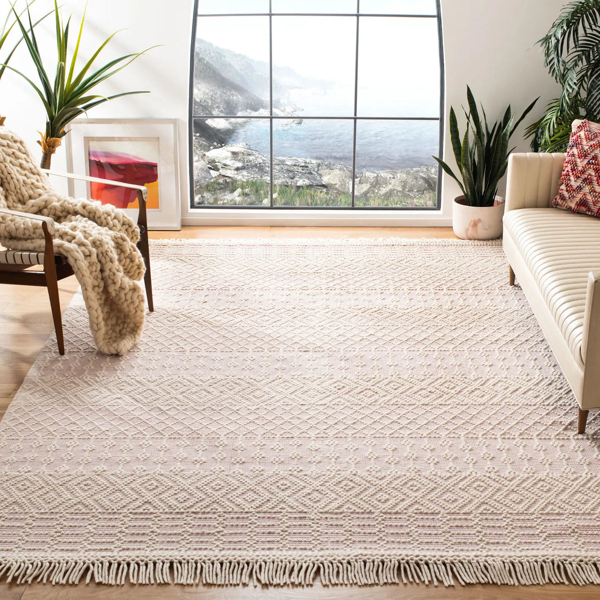 Safavieh Natura 10'-0" x 14'-0" Rug in Ivory / Pink