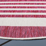Safavieh Courtyard 6'-7" x 6'-7" Rug in Ivory / Red