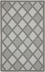 Safavieh Courtyard 4'-0" x 5'-7" Rug in Anthracite / Light Grey