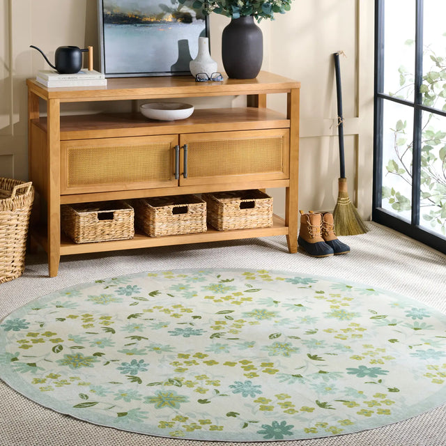 Safavieh Martha Stewart Washable 6'-0" x 6'-0" Rug in Beige / Light Green