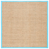 Safavieh Natural Fiber 6'-0" x 6'-0" Rug in Natural / Turquoise