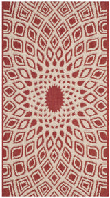 Safavieh Courtyard 2'-0" x 3'-7" Rug in Red / Beige
