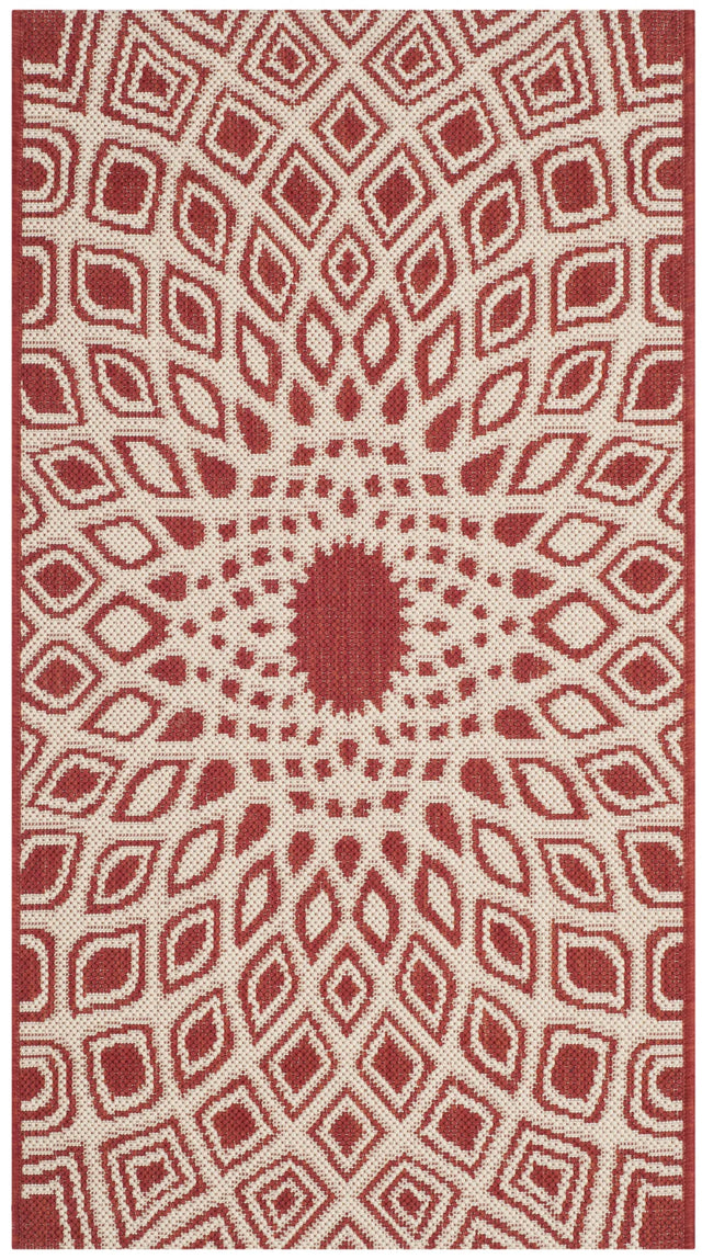Safavieh Courtyard 2'-0" x 3'-7" Rug in Red / Beige