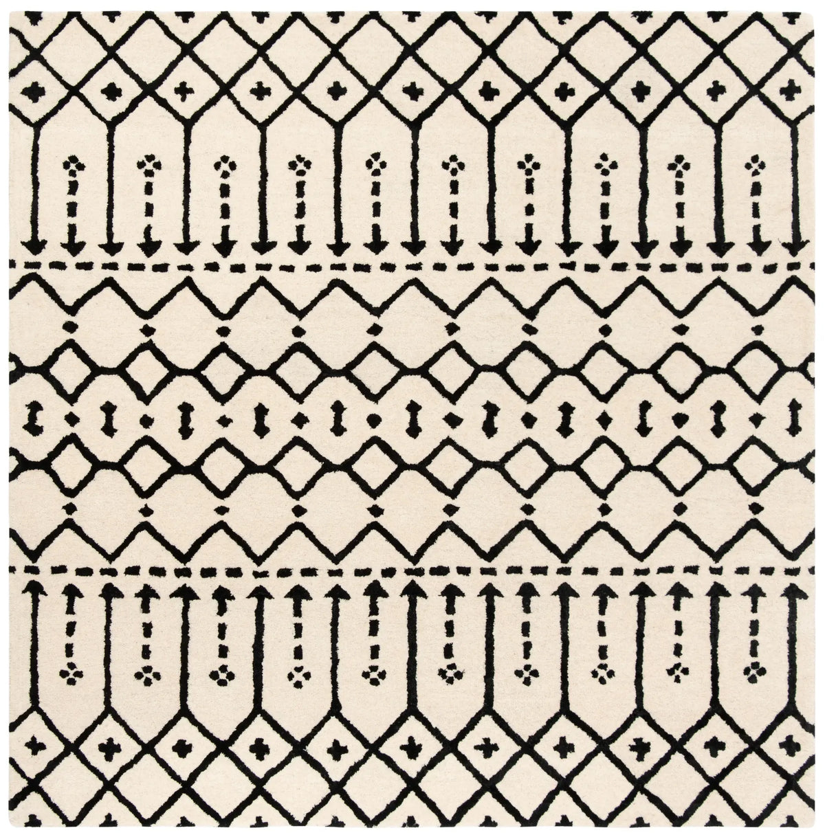 Safavieh Himalaya 6'-0" x 6'-0" Rug in Ivory / Black