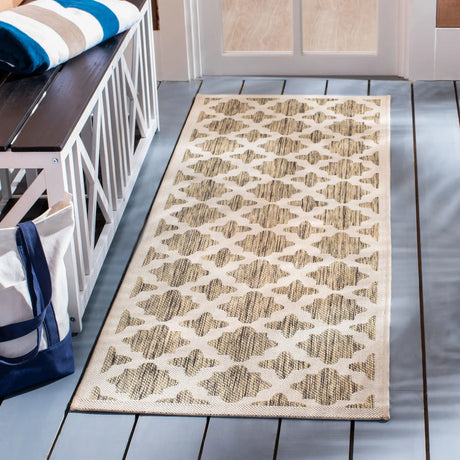 Safavieh Courtyard 2'-3" x 6'-7" Rug in Brown / Bone
