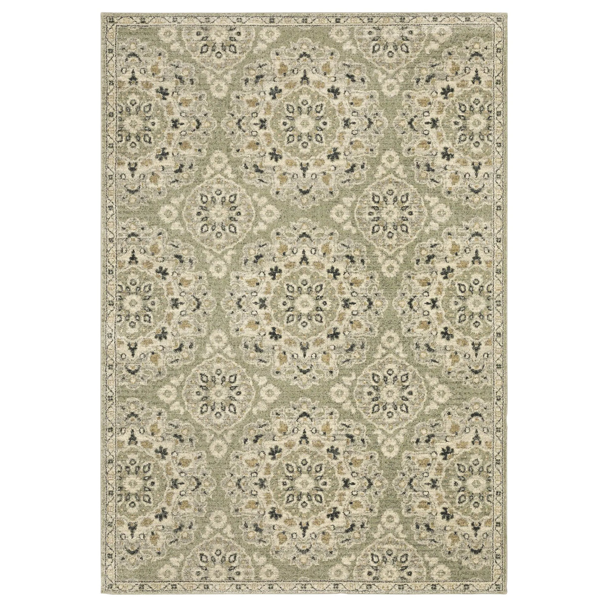 Oriental Weavers Sphinx Florence 4334E Green/ Ivory Rugs - main flat