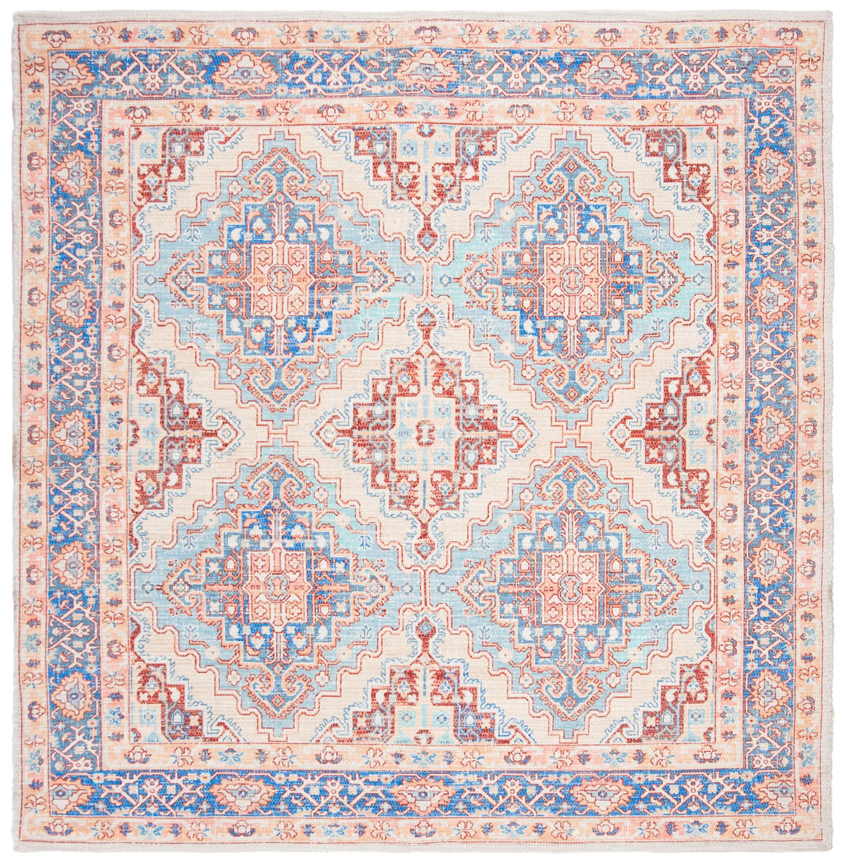 Safavieh Saffron 6'-0" x 6'-0" Rug in Blue / Rust
