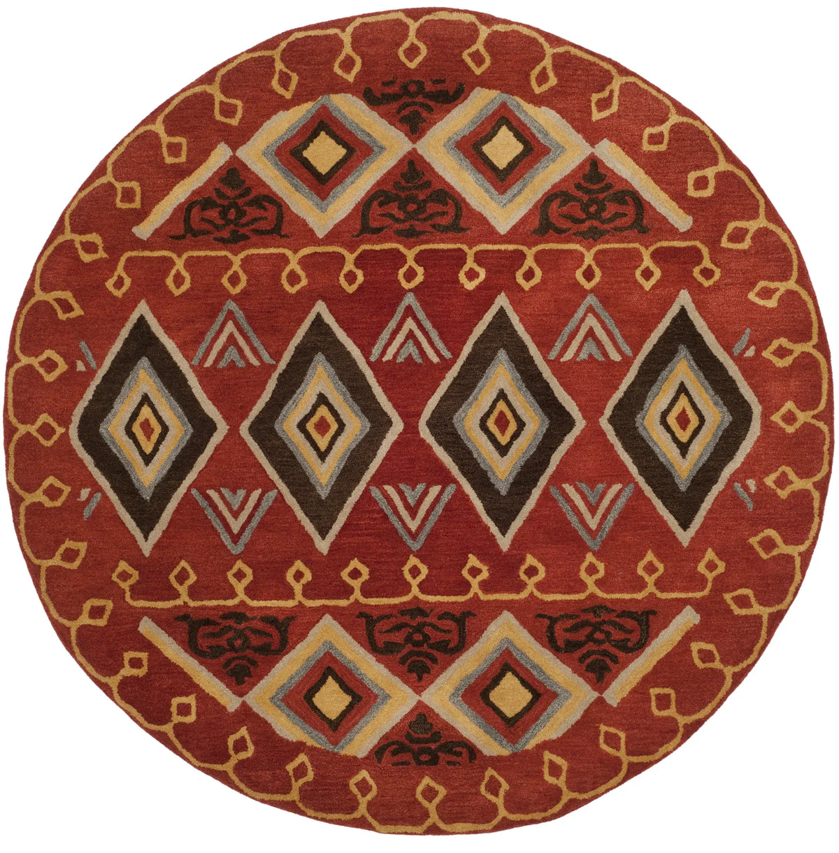Safavieh Heritage 6'-0" x 6'-0" Rug in Red / Multi