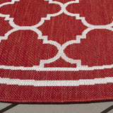 Safavieh Courtyard 6'-7" x 6'-7" Rug in Red / Bone