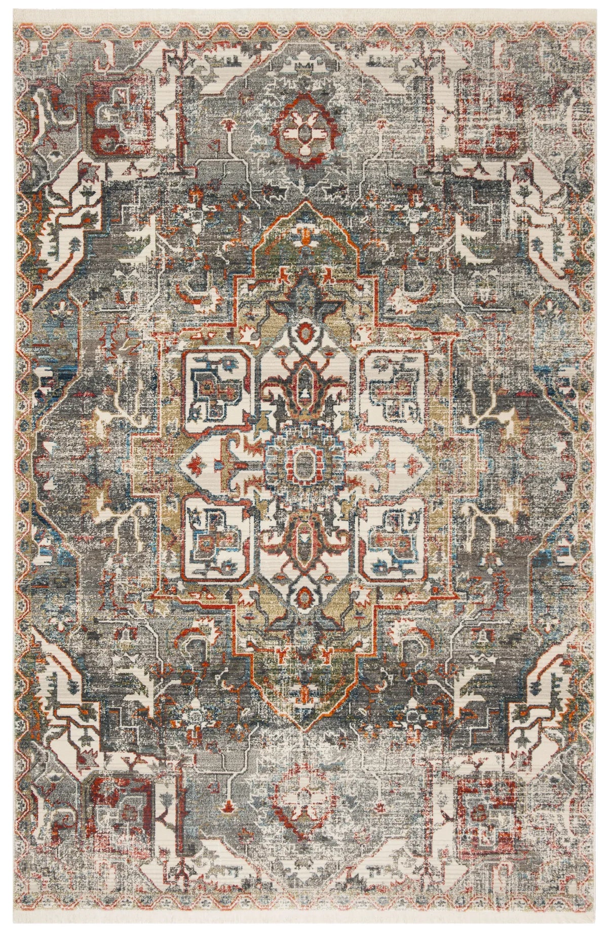 Safavieh Vintage Persian 4'-0" x 6'-0" Rug in Charcoal / Olive