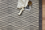 Loloi Kenzie Knz-01 Ivory/Charcoal Rugs - styled aerial 1