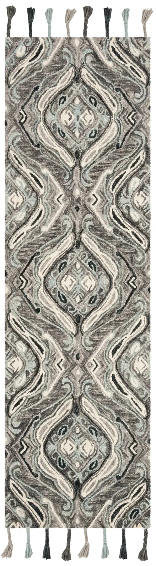 Safavieh Suzani 2'-3" x 8'-0" Rug in Grey / Light Blue