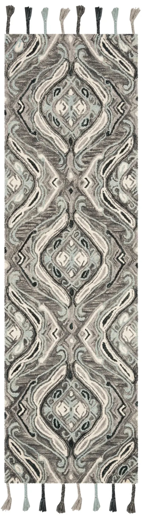 Safavieh Suzani 2'-3" x 8'-0" Rug in Grey / Light Blue