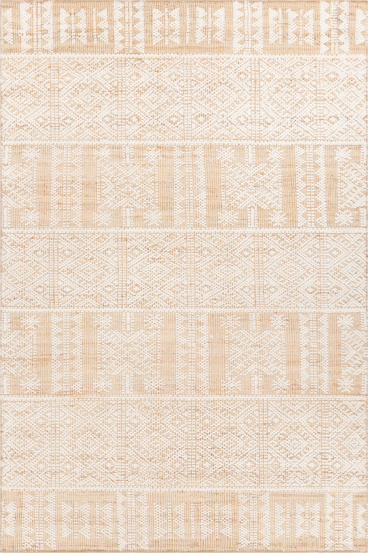 Chandra Ayla AYL-58001 White / Tan rug, flat view
