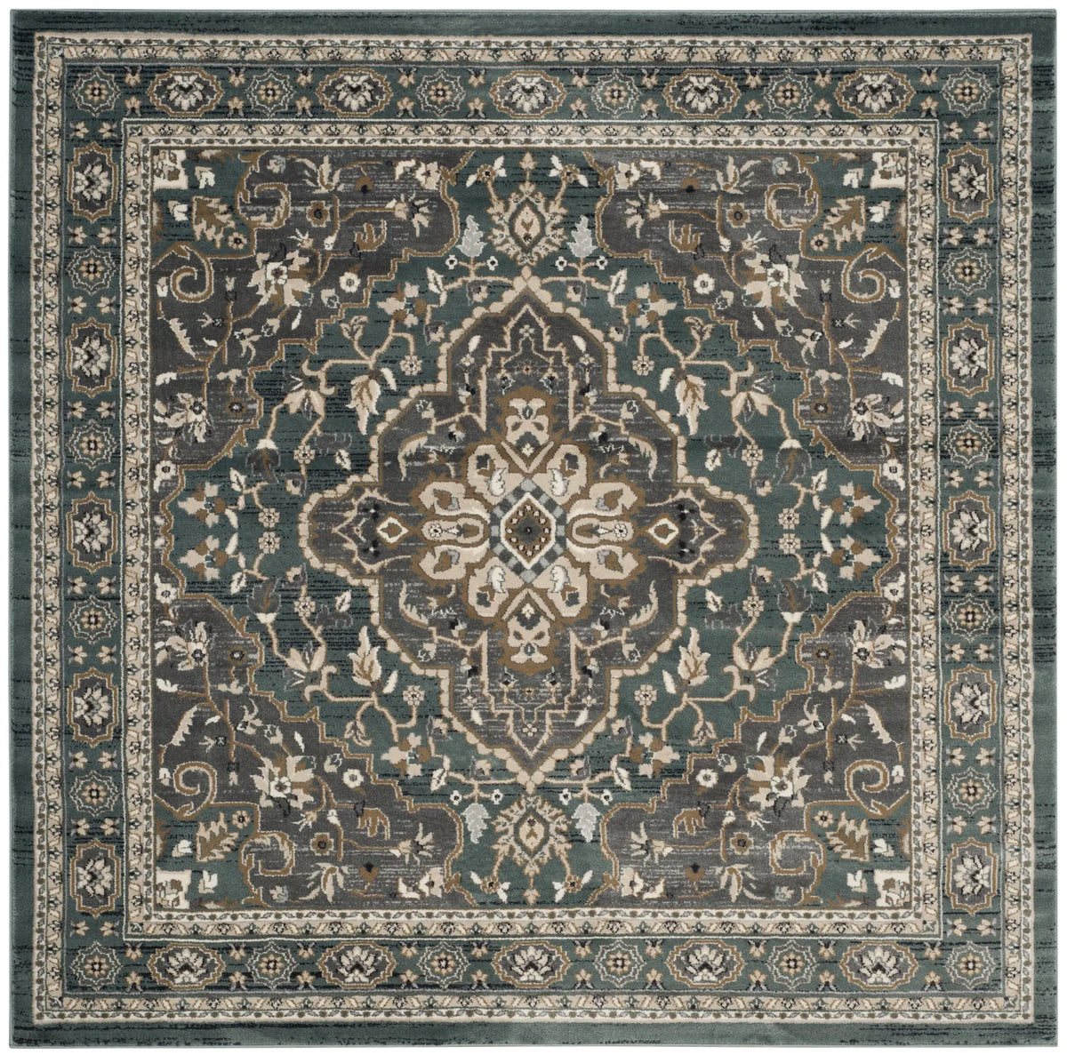 Safavieh Lyndhurst 7'-0" x 7'-0" Rug in Teal / Grey