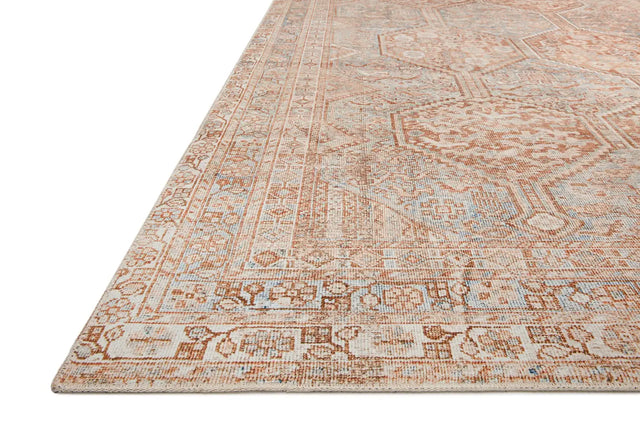 Chris Loves Julia x Loloi Jules 4-Jul Tangerine / Mist Rug - rug corner
