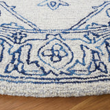 Safavieh Micro-Loop 5'-0" x 5'-0" Rug in Ivory / Blue
