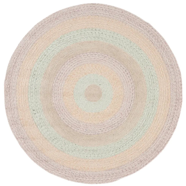 Safavieh Braided 5'-0" x 5'-0" Rug in Pink / Sage