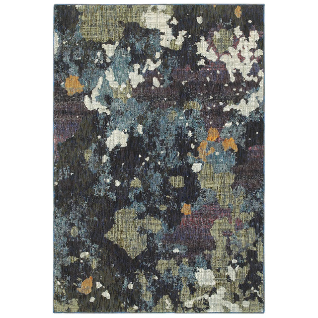 Oriental Weavers Sphinx Evolution 8029A Navy/Green Rugs - main flat
