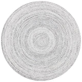 Safavieh Braided 5'-0" x 5'-0" Rug in Silver / Charcoal