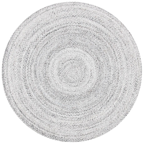 Safavieh Braided 5'-0" x 5'-0" Rug in Silver / Charcoal