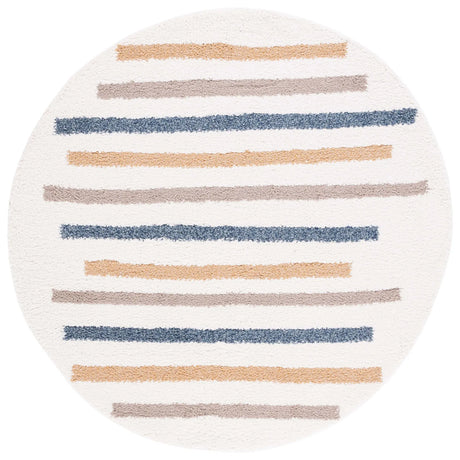 Safavieh Calico Shag 6'-7" x 6'-7" Rug in Ivory / Gold