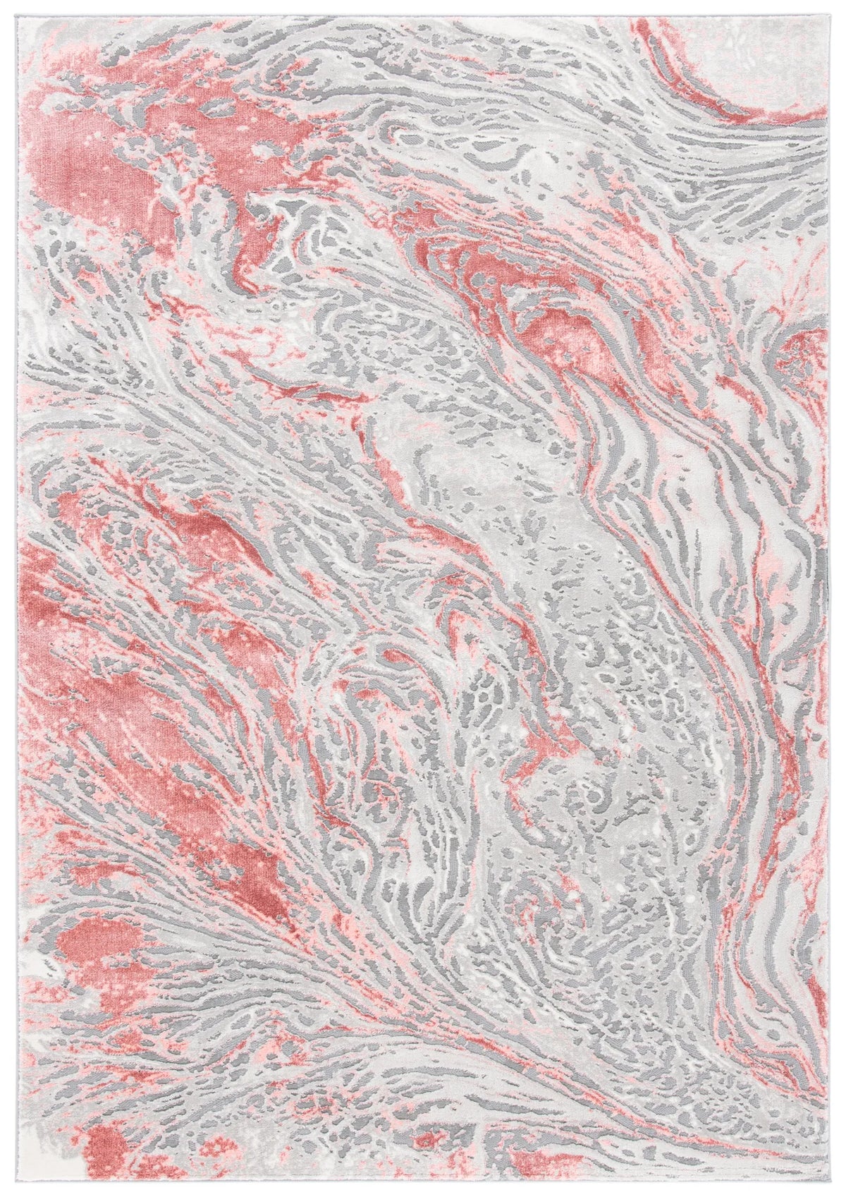 Safavieh Meadow 500 4'-0" x 6'-0" Rug in Grey / Pink