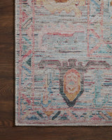 Loloi Elysium Ely-05 Multi/Fiesta Rug - corner on wood