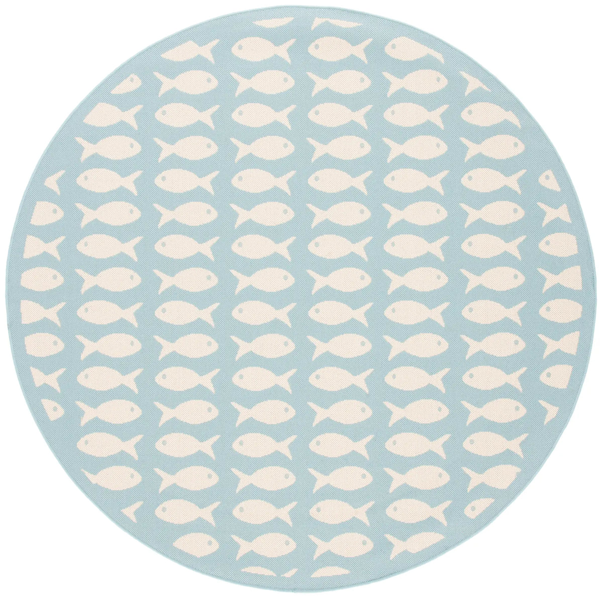 Safavieh Courtyard 6'-7" x 6'-7" Rug in Aqua / Beige