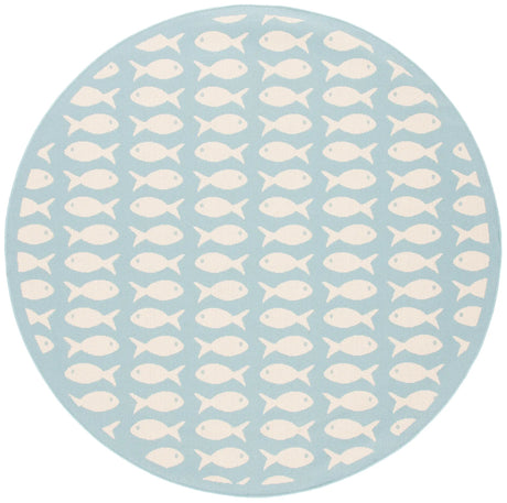 Safavieh Courtyard 6'-7" x 6'-7" Rug in Aqua / Beige