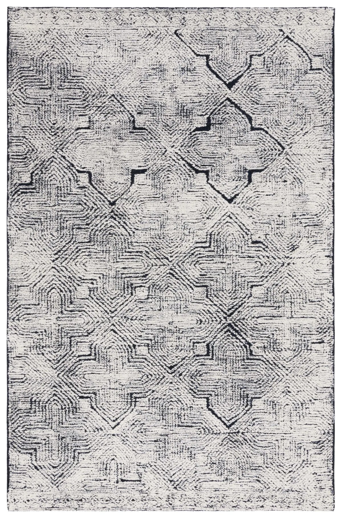 Safavieh Metro 4'-0" x 6'-0" Rug in Black / Ivory