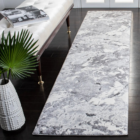 Safavieh Cyrus Shag 2'-2" x 9'-0" Rug in Grey / Ivory