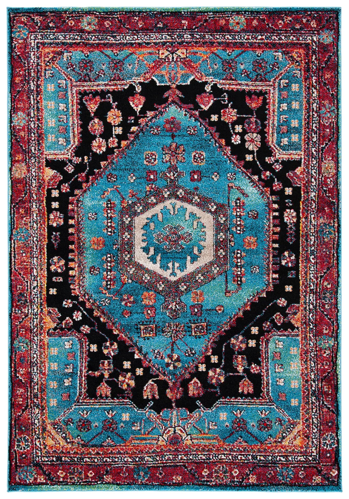 Safavieh Vintage Hamadan 4'-0" x 6'-0" Rug in Turquoise / Black