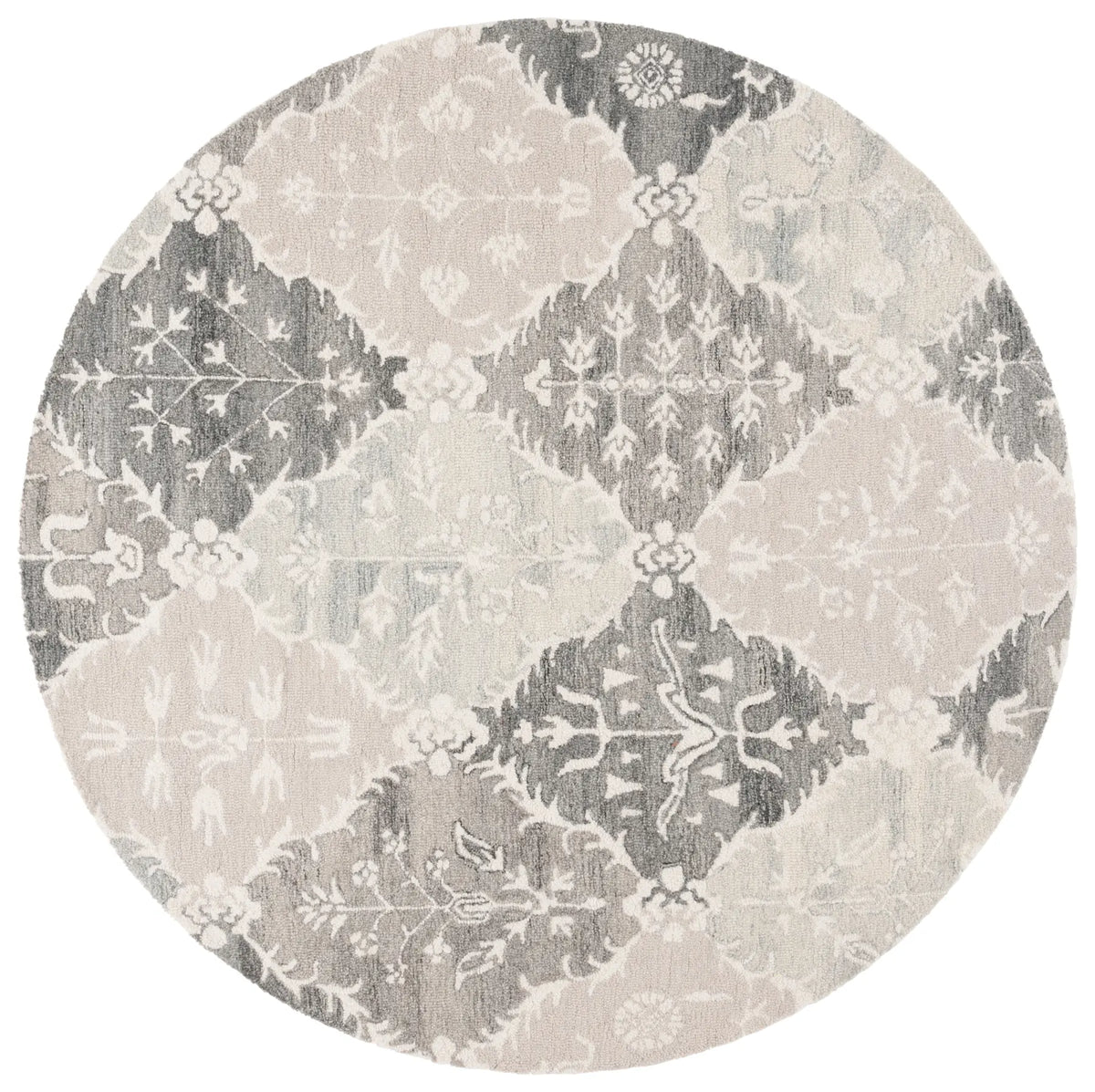 Safavieh Ebony 6'-0" x 6'-0" Rug in Grey / Ivory