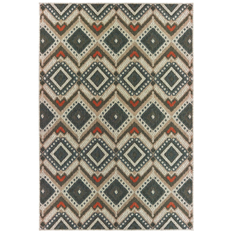 Oriental Weavers Sphinx Latitude 2X Grey / Orange Rugs - main flat