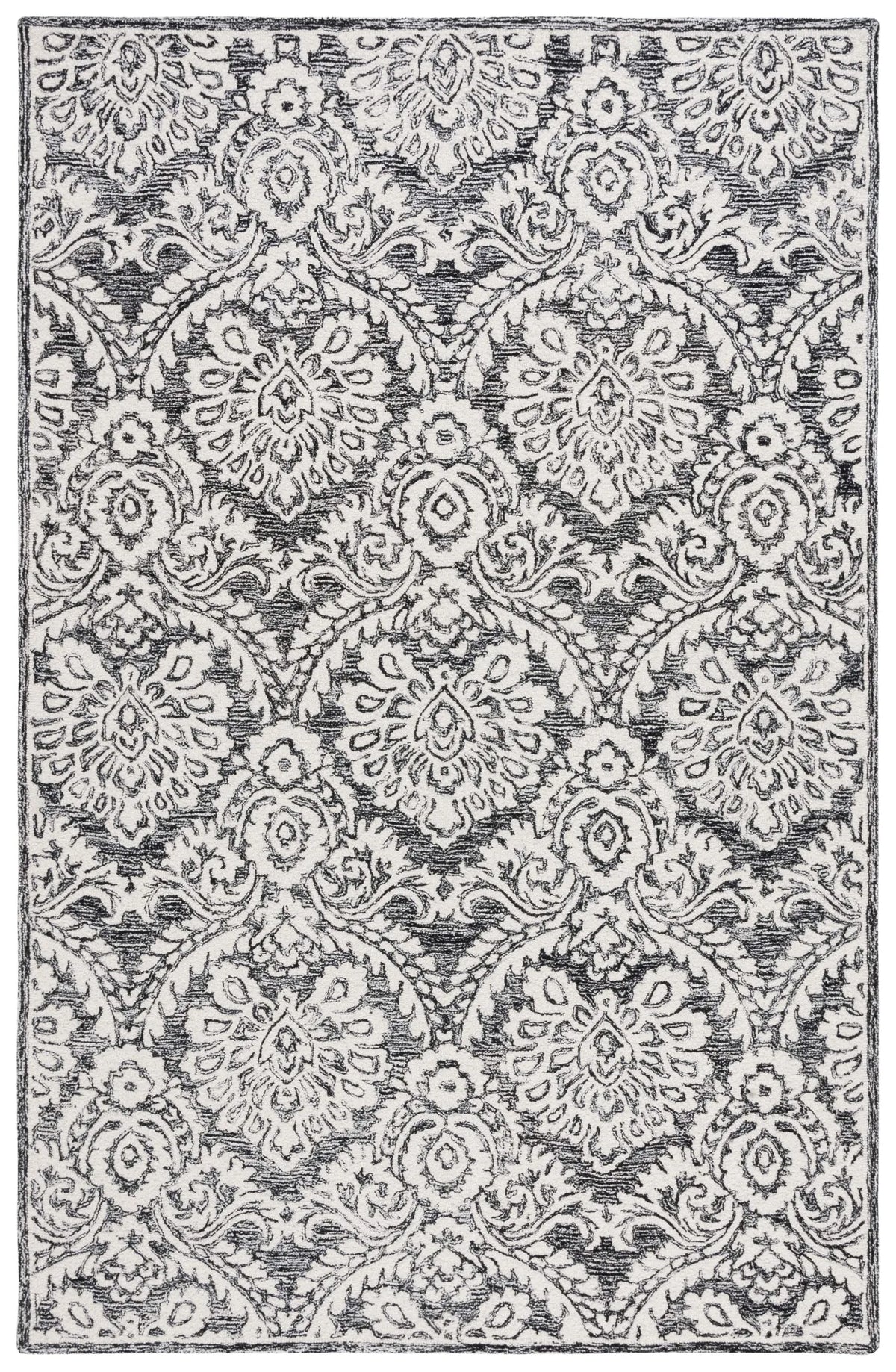 Safavieh Blossom 4'-0" x 6'-0" Rug in Black / Ivory