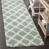 Safavieh Sgd-Dallas Shag 2'-3" x 8'-0" Rug in Seafoam / Ivory