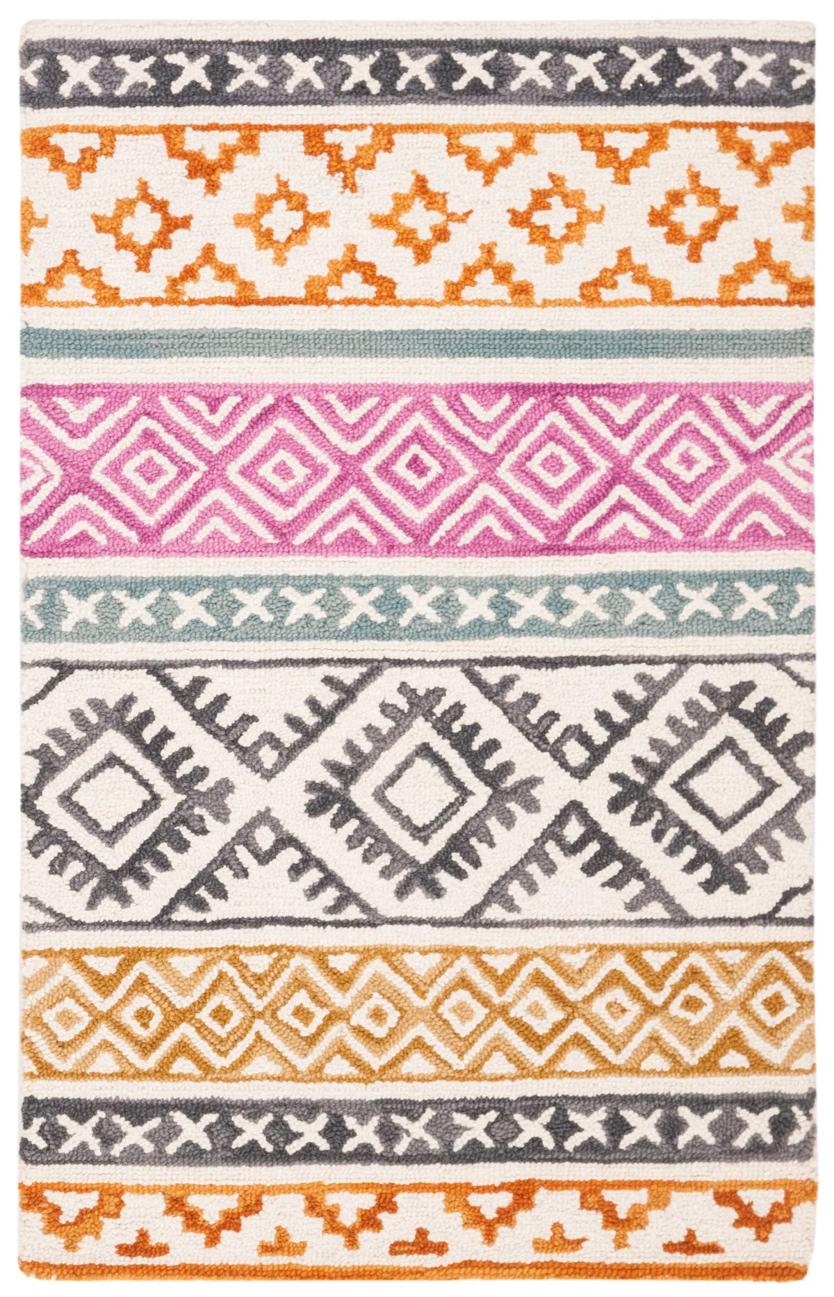 Safavieh Micro-Loop 2'-6" x 4'-0" Rug in Ivory / Rust