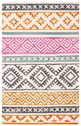 Safavieh Micro-Loop 2'-6" x 4'-0" Rug in Ivory / Rust