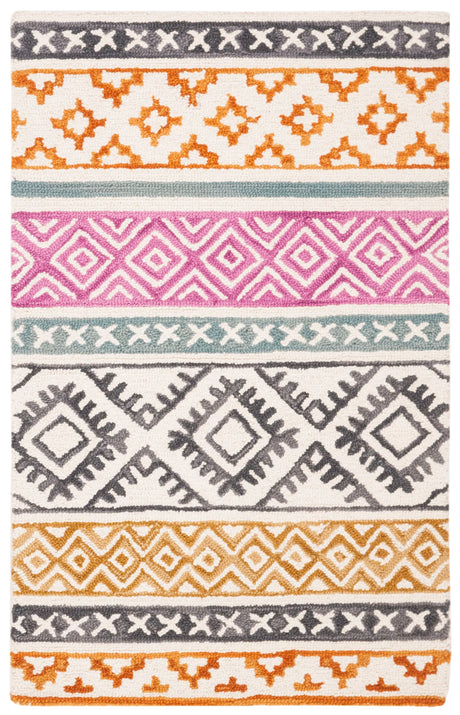 Safavieh Micro-Loop 2'-6" x 4'-0" Rug in Ivory / Rust